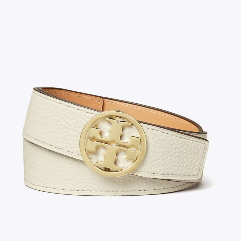 Tory Burch reversible white and tan belt
